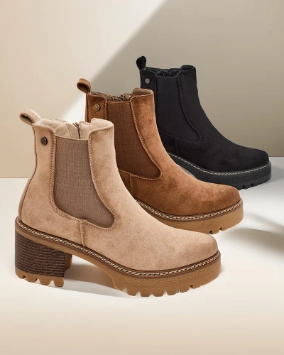 Роялфешън Еко-велур дамски ботуши до глезена на пюнкт Сегори