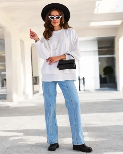 Royalfashion Дамски памучен тънък суитшърт