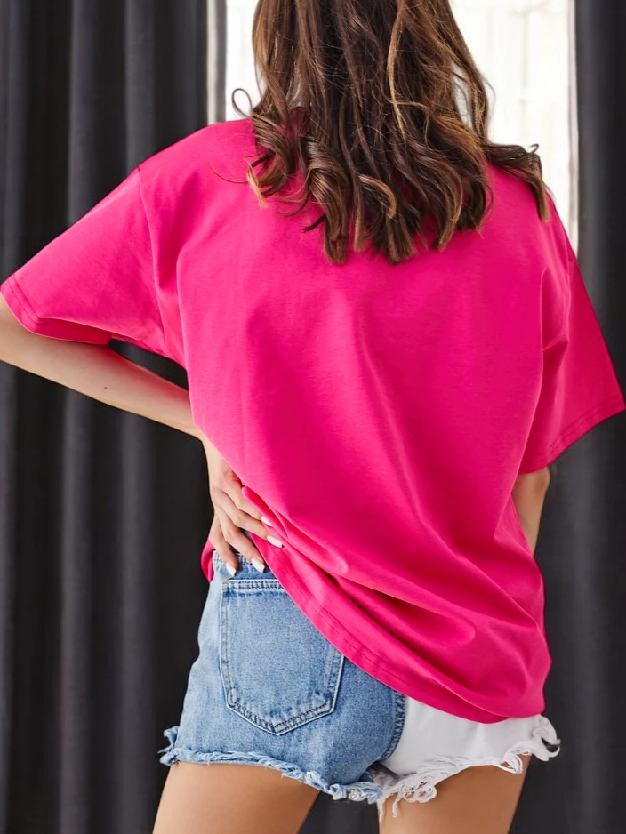 Royalfashion Памучна дамска тениска Роза Цвете