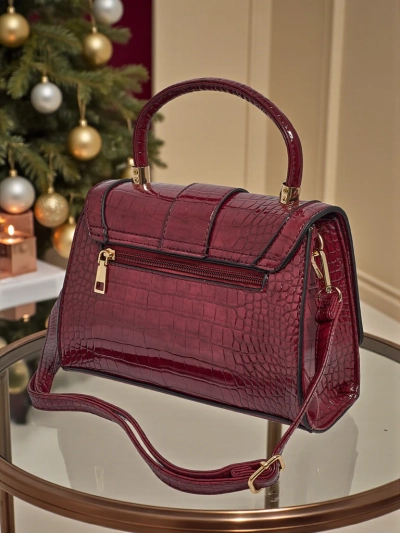 Лакирана малка дамска чанта от еко кожа Lunaya