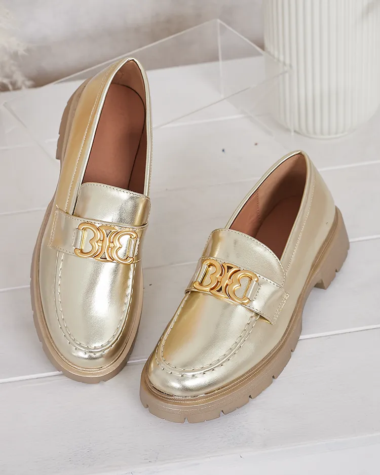 Златни Мокасини Chloé Елегантен Дамски Стил