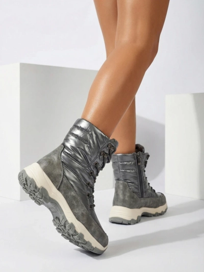 Дамски боти Aurora Сребристи Екологични Ежедневни за Зимата