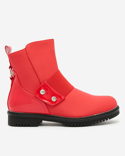 Royalfashion Червени матови дамски ботуши Setipfa