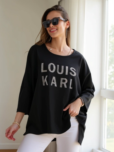 Royalfashion Дамска блуза от вискоза с камъни