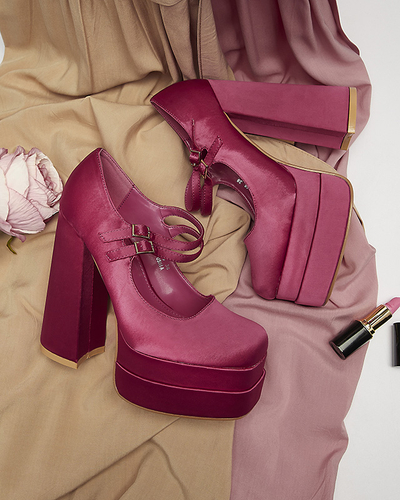 Фуксия дамски обувки с висок ток Elika - Обувки