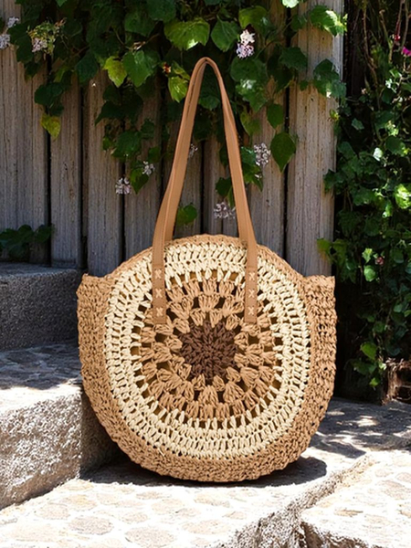 Royalfashion Сламена дамска чанта Flora Grande