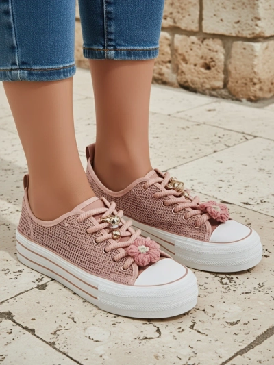 Royalfashion дамски перфориран Sneakers с декорации Osdo