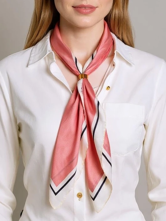 Apollonia розов дамски полиестерен шал 69x66 см – класически стил