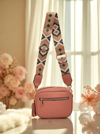 Royalfashion Малка дамска чанта от еко кожа с цветна каишка Kovi Lace