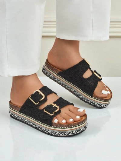 Royalfashion Дамски сандали на платформа с катарами CorkStyle