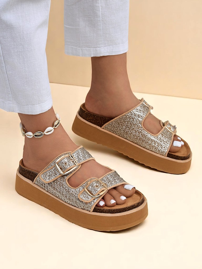 Royalfashion Дамски джапанки на платформа Nora Woven