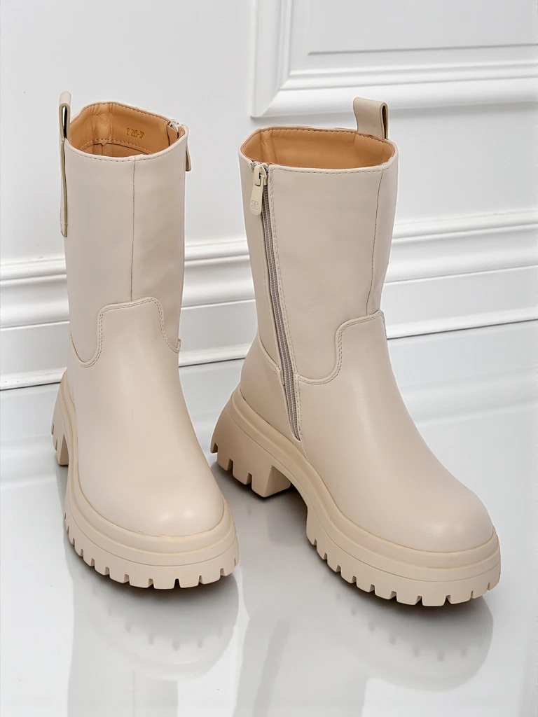 Дамски високи боти от еко кожа Scarlet Mist