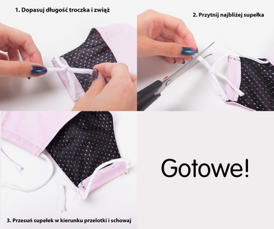 Szara 3 warstwowa maseczka ochronna na twarz - Maseczki