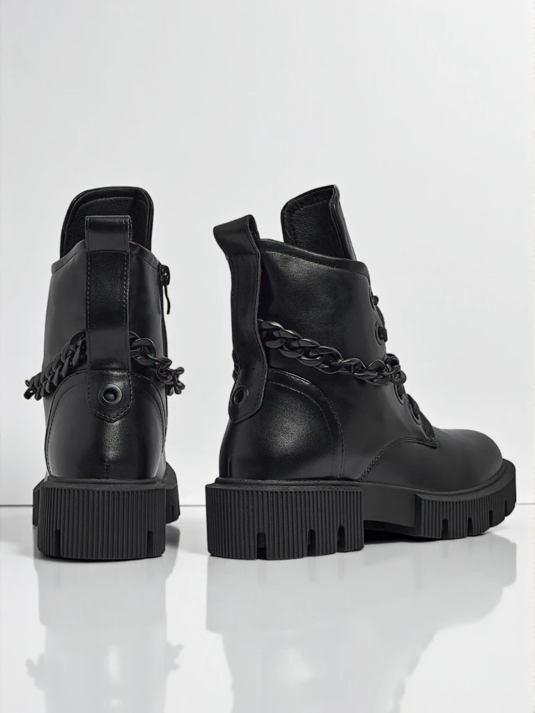 Дамски еко кожени боти с връзки Anviq