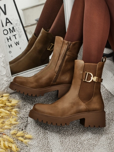 Високи дамски боти от еко кожа Ovella