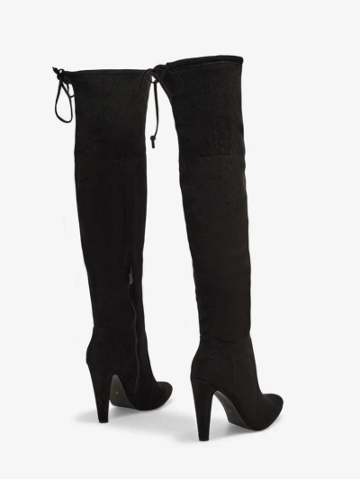 Дамски велурени еко ботуши над коляното на ток Eldirros