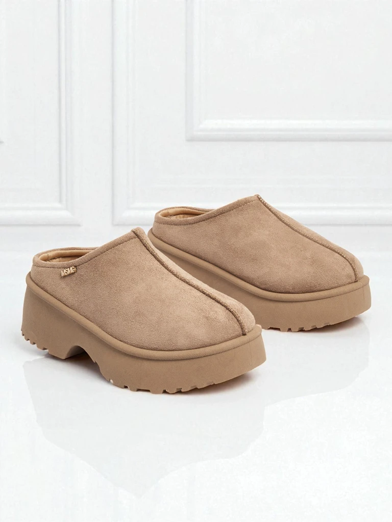 Къси дамски боти а'ла сноубутс с пухкава подплата Calindra