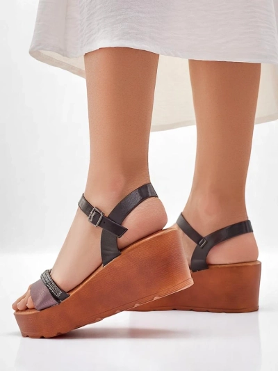 Роялфешън дамски сандали на платформа с кристали и блясък Aurora Glow