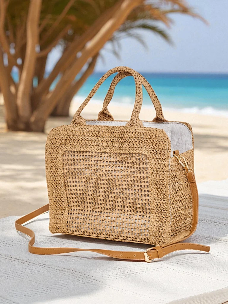 Royalfashion Голяма дамска сламена чанта Ariadne Raffia