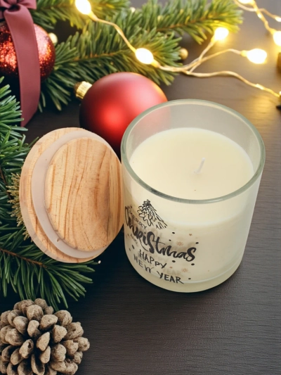 Коледна ароматна свещ Merry Christmas Happy New Year