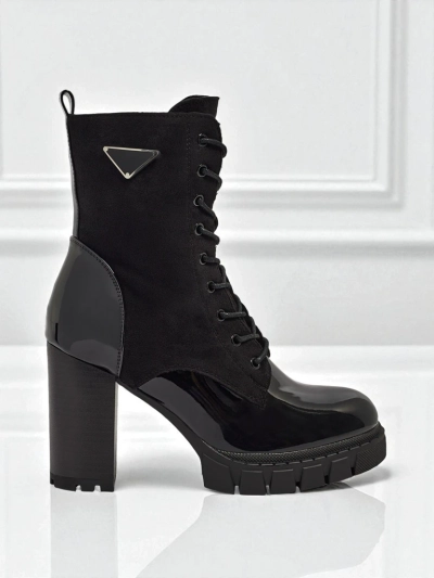 Дамски еко велурени боти на ток Event Bramble