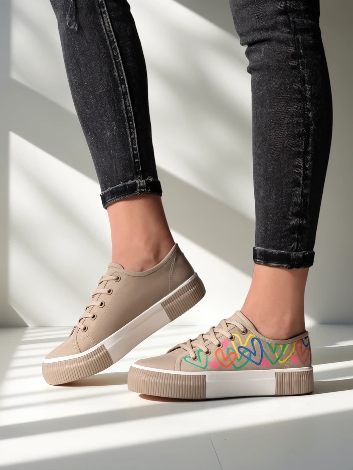 Royalfashion Женски маратонки с принт на сърца Sercess