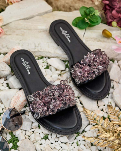 Royalfashion Дамски джапанки Loberra с кристали