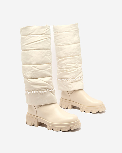 Royalfashion Дамски ботуши Ameroe в кремав цвят