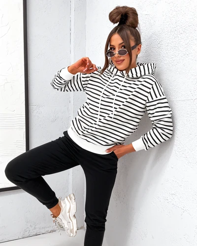 Royalfashion дамски комплект анцуг с райета