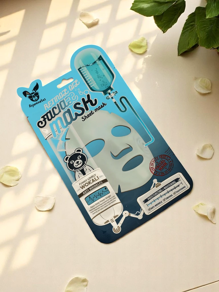 Лицева маска с ретинол, против бръчки, хидратираща и Illuminating