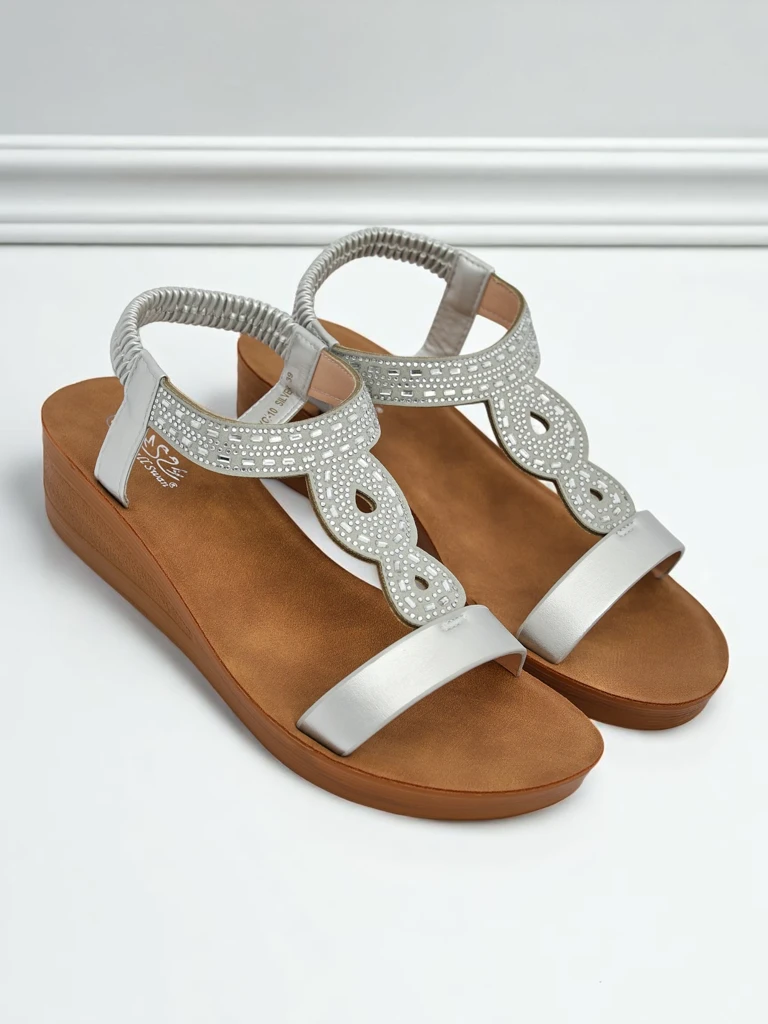 Royalfashion Дамски сандали на платформа с цирконии Agaya