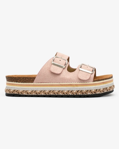 Royalfashion Дамски джапанки с катарами в светло розово Monna