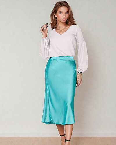 Royalfashion Дамска миди пола a'la satin