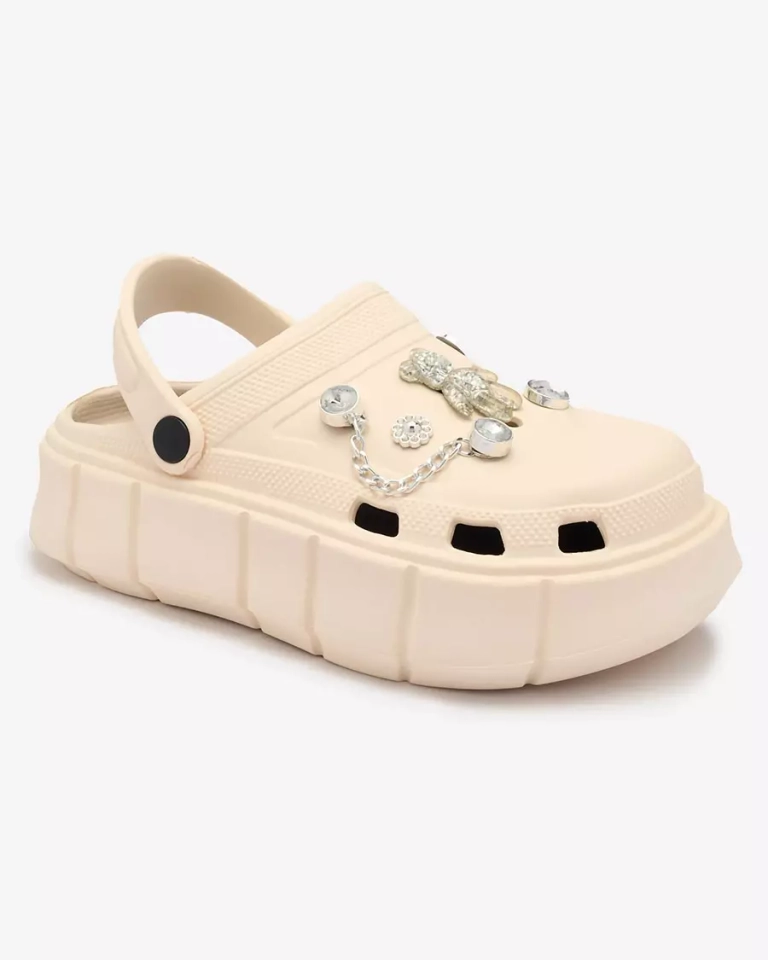 Royalfashion Кремави дамски гумени джапанки Kooranza