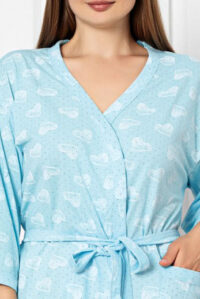 Royalfashion Дамски памучен халат със сърце