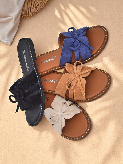 Royalfashion Дамски чехли с равна подметка и панделка Gerber