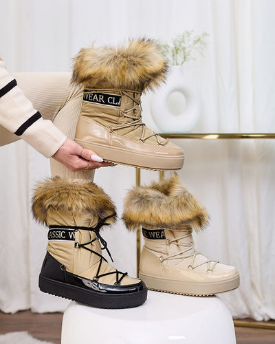 Royalfashion Светлокафяви ботуши a'la snow boots за жени Gomllo