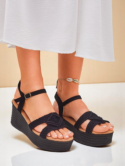 Royalfashion Дамски сандали на платформа, сплетени Sunny Day