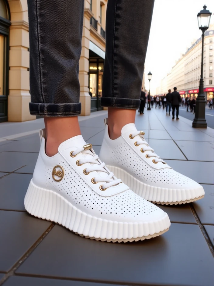 Royalfashion Дамски перфорирани спортни маратонки Jovenes