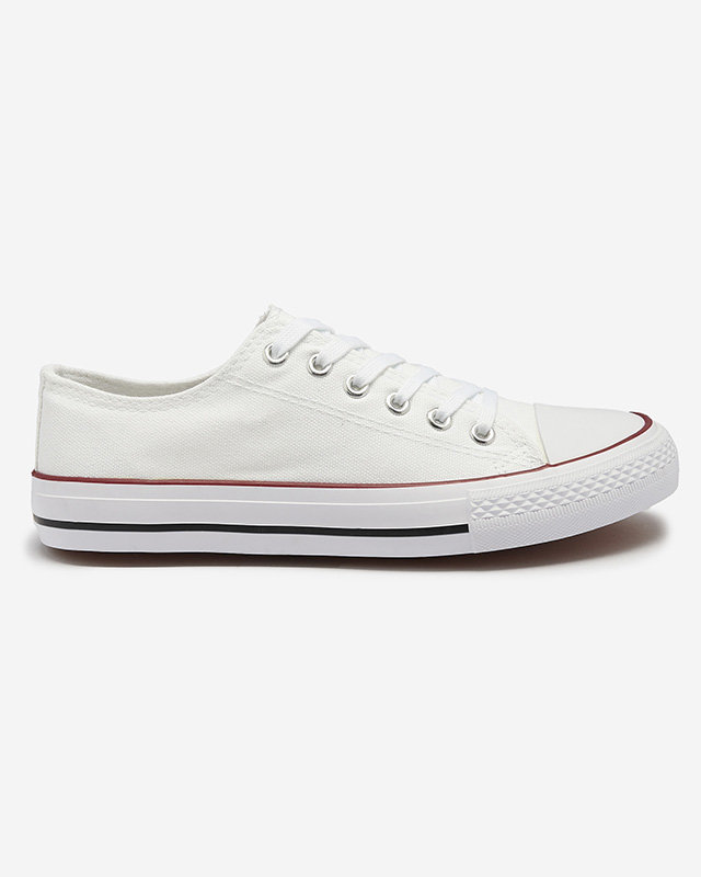 Бели дамски класически маратонки с връзки Ogisa - Обувки