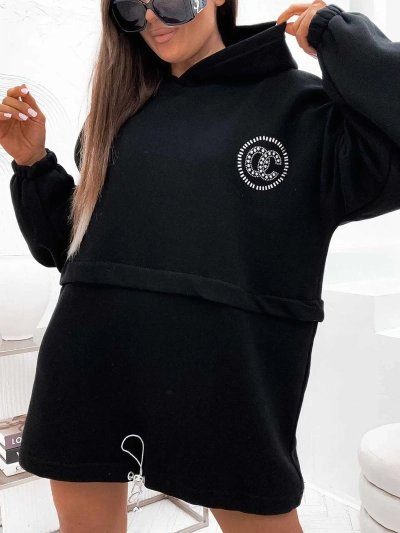 Дамска памучна мини рокля в суитчър стил