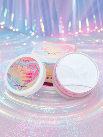 Гел с брокат за декорация на лице в розов цвят