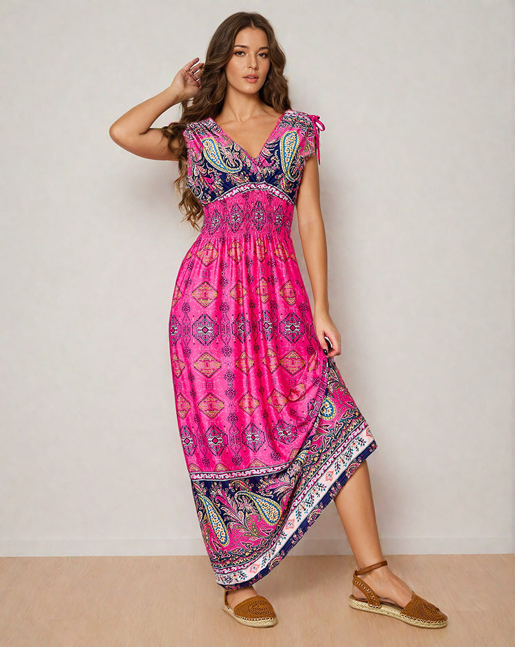 Royalfashion Дамска миди рокля с щампа