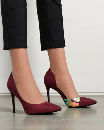 Обувки с токче Royalfashion за жени с панделка и холографска вставка Dremtru