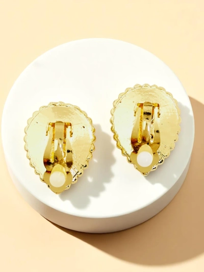 Royalfashion Дамски клипс обеци с кристал и кубичен цирконий