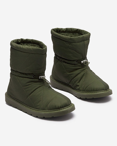 Тъмнозелени дамски изолирани ботуши a'la snow boots Kaliolen - Обувки