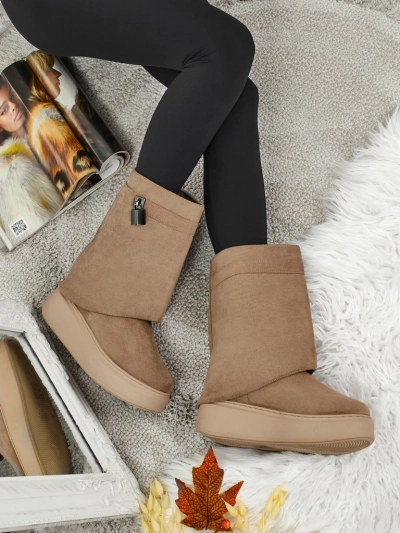 Къси дамски боти тип снегоходки с пришита горна част Elizze