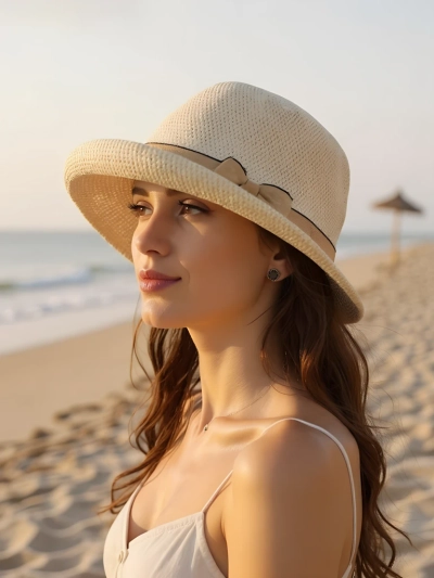 Royalfashion Дамска шапка, украсена с панделка Summer Grace