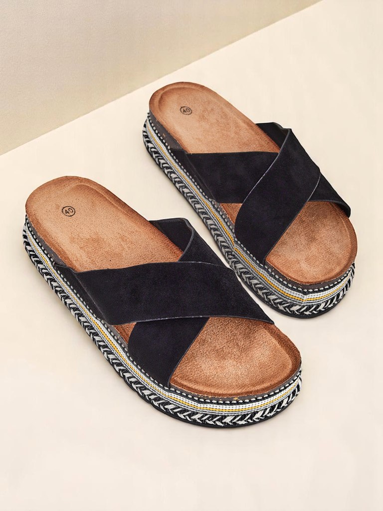 Royalfashion Дамски чехли на равна подметка Solea Deco