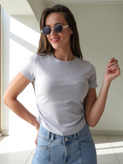 Royalfashion Женска памучна блуза с надпис